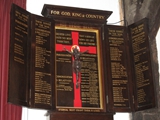 War shrine on south wall of the nave