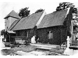Churchyard c 1900, showing Lateward grave, before yew tree