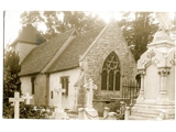 Views of chancel and churchyard